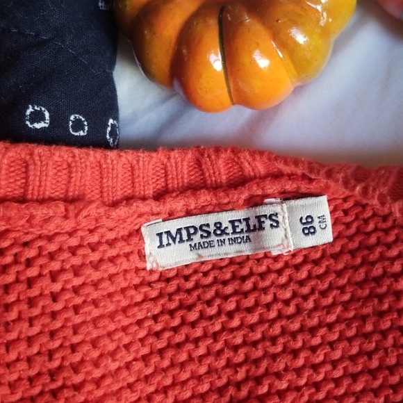 IMPS & ELFS // KNIT ORANGE CARDIGAN - Picture 3 of 5